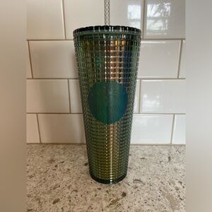 Starbucks Iridescent Green Grid Venti Tumbler